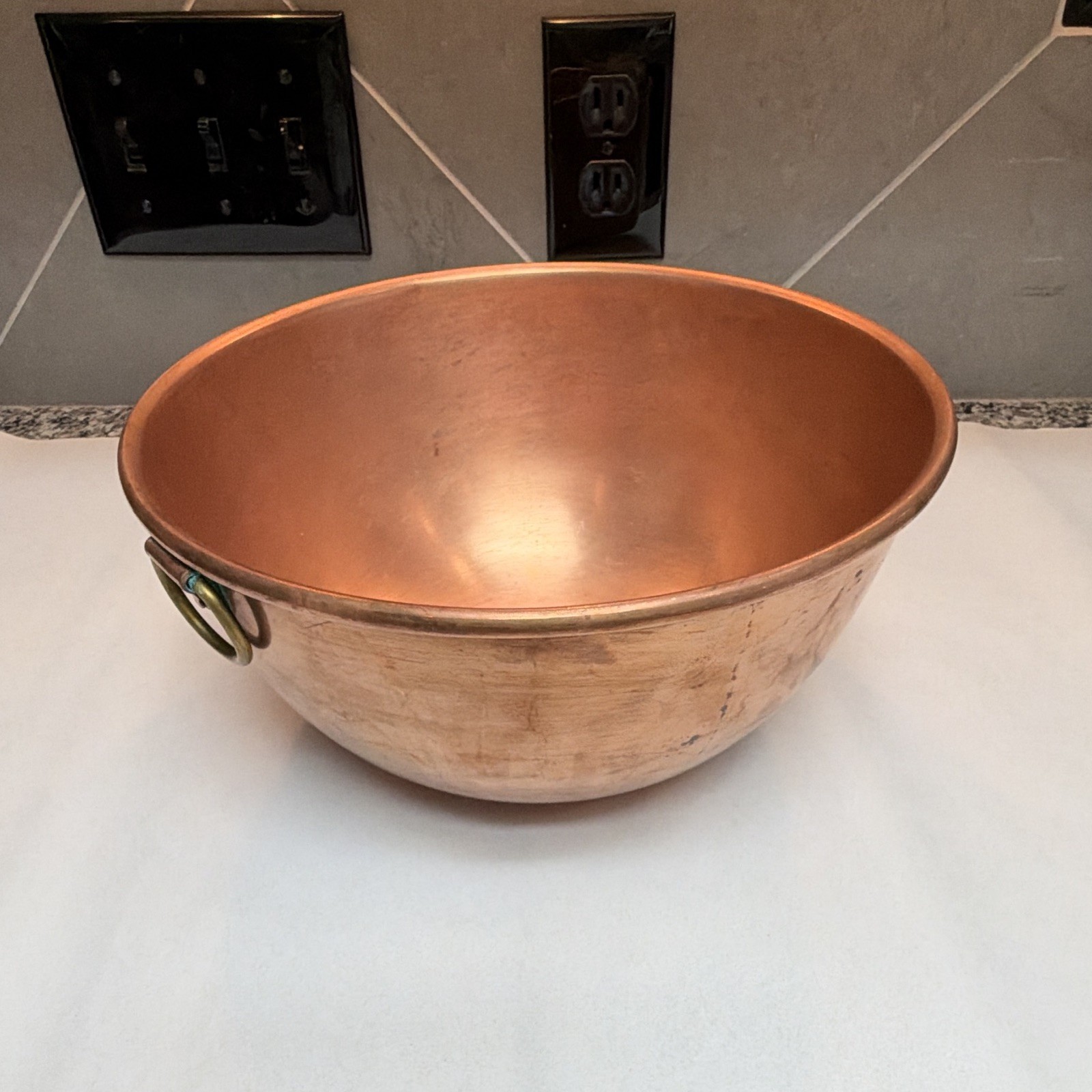 Vintage 10” Solid Copper Mixing Bowl