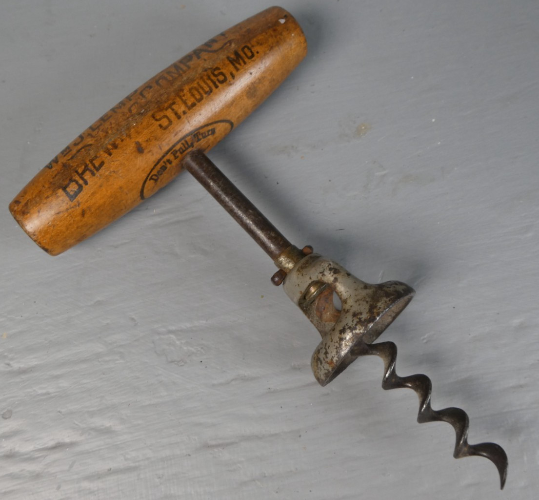 Antique Pre-Prohibition Wm. J. Lemp St. Louis Bell Corkscrew  