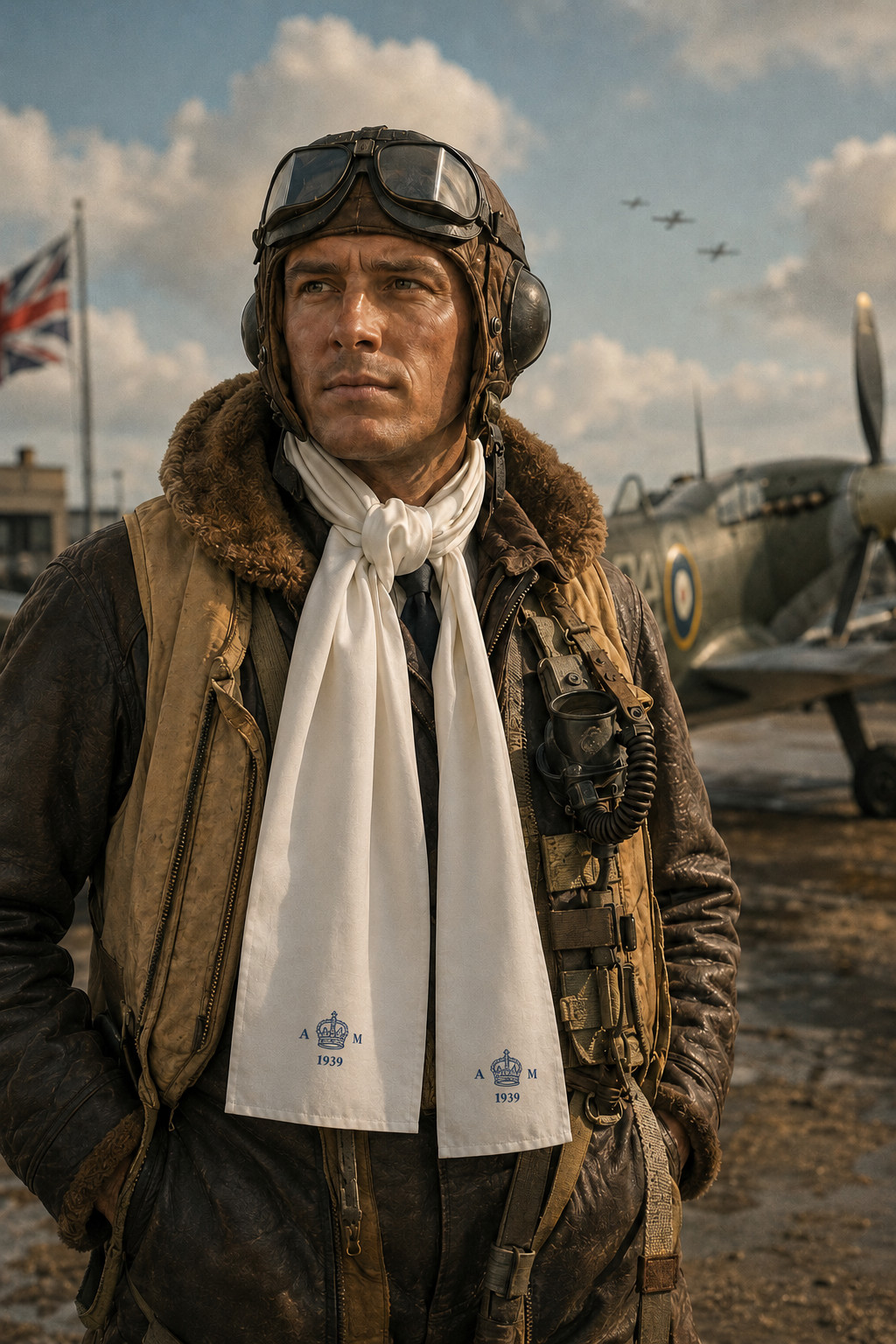 BATTLE OF BRITAIN PILOT’S FLYING SCARF AIR MINISTRY 1939