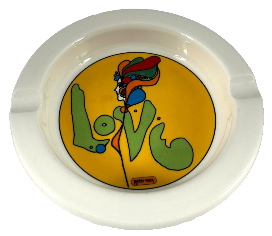 Vintage 1960s Peter Max LOVE Ashtray Iroquois China Syracuse NY Pop Art 10