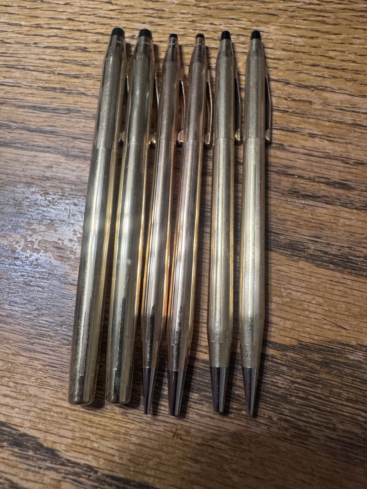 Lot Of 6 Cross Gold Filled Pens And Pencils 10k 12k 14k Good Or Scrap