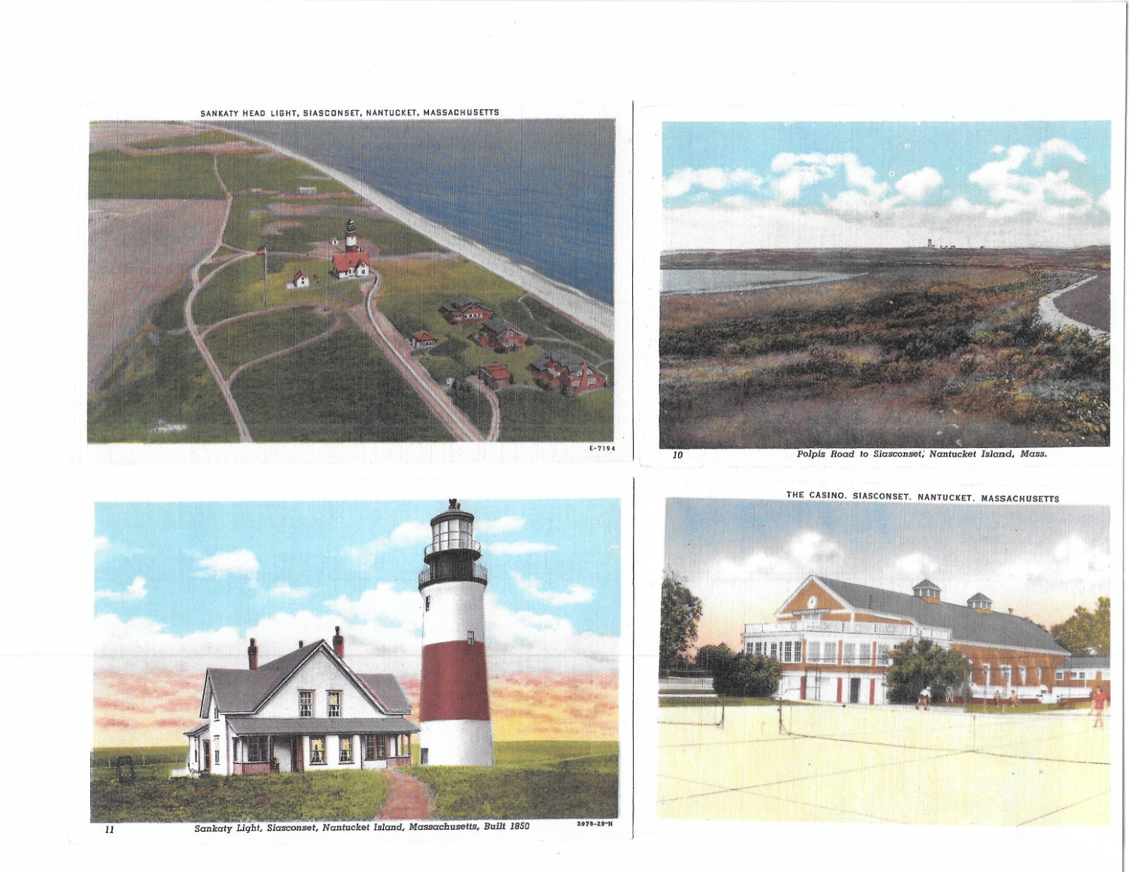 12 unused vintage postcards Nantucket Mass scenes