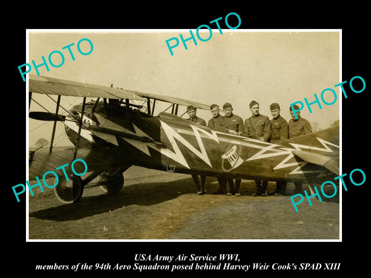 OLD 8x6 HISTORIC AVIATION PHOTO US ARMY WWI 94th AERO SQUADRON & PLANE