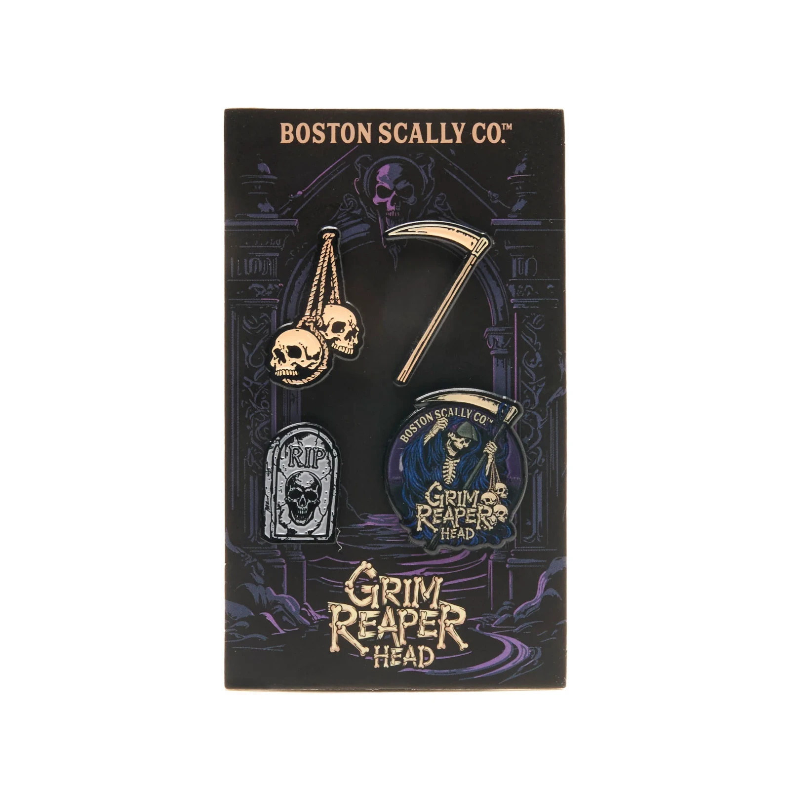 Boston Scally GRIM REAPER PIN SET Ships  ASAP