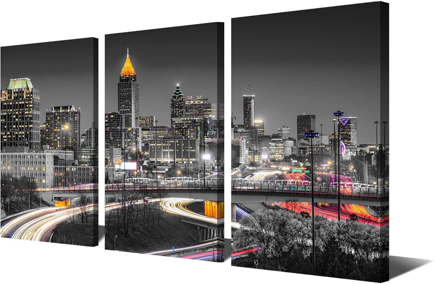 Arnlrdya Atlanta Skyline Wall Art Georgia Canvas Print Pictures Cityscape