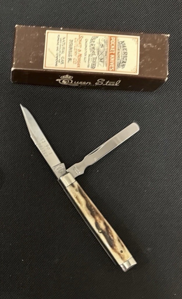 NIB Schatt & Morgan File & Wire Stag Knife 1/25 Rare 0442SK
