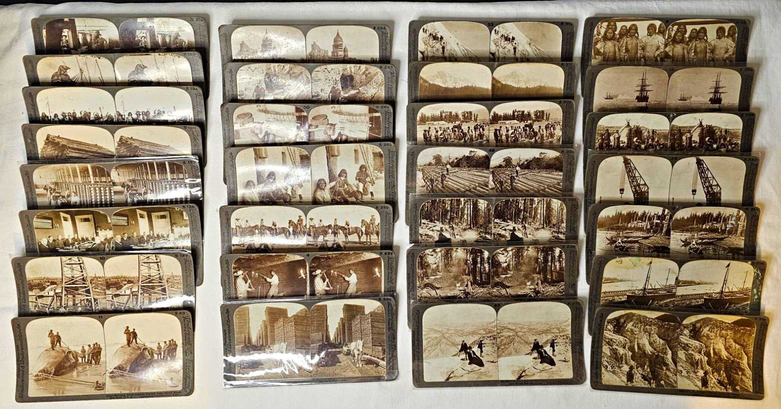 Antique Underwood & Underwood Stereoview Cards Numbered 