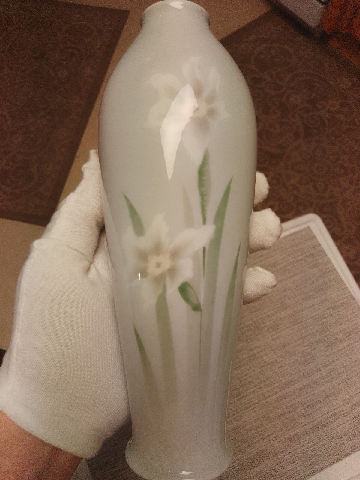 Antique Gebrüder Heubach Germany Porcelain Vase Bud Vase (Flowers/Floral)