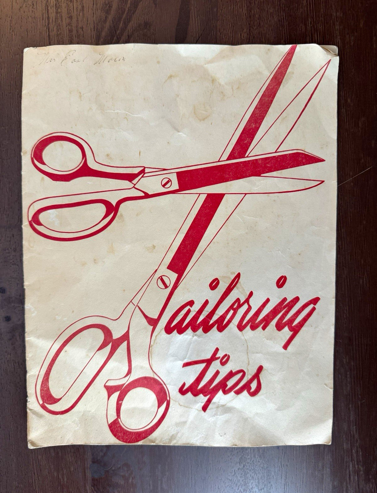 Rare N.C. Agricultural Ext. Service Tailoring Tips Pamphlet No. 122 Nov 1950