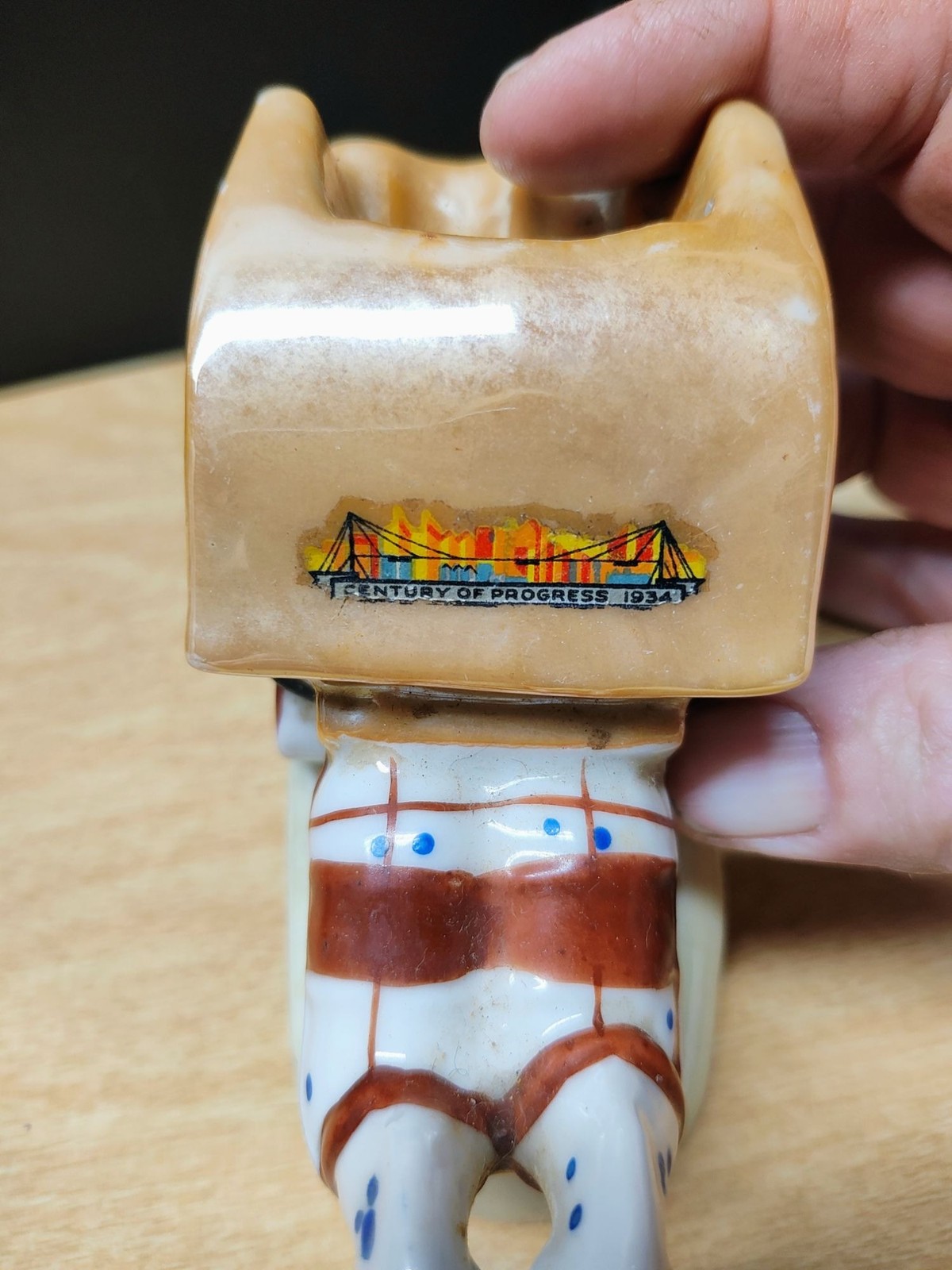 Vintage 1934 Century Of Progress Chicago Worlds Fair Horse And Carriage Ceramic 