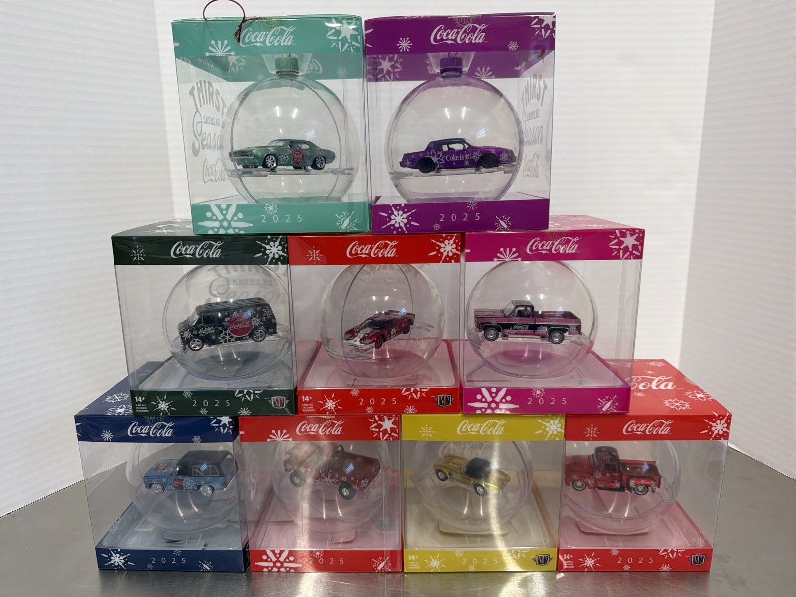 2025 M2 Machines Lot Of (9)-Limited Christmas Coca Cola Ornaments-NEW-Sealed