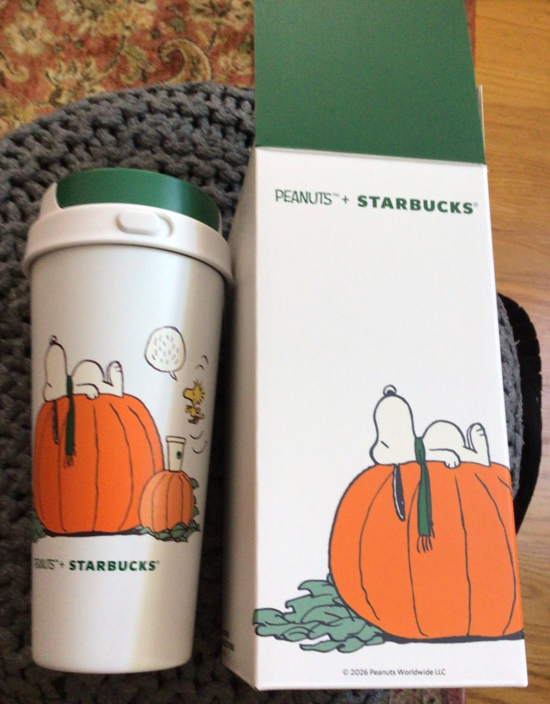 2026 Starbucks x Peanuts Snoopy 16oz Tumbler Cup w box, In-Hand, Great Pumpkin