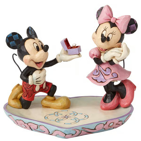 Jim Shore Disney Traditions Mickey & Minnie Ring Dish Resin Holiday Collector\'s