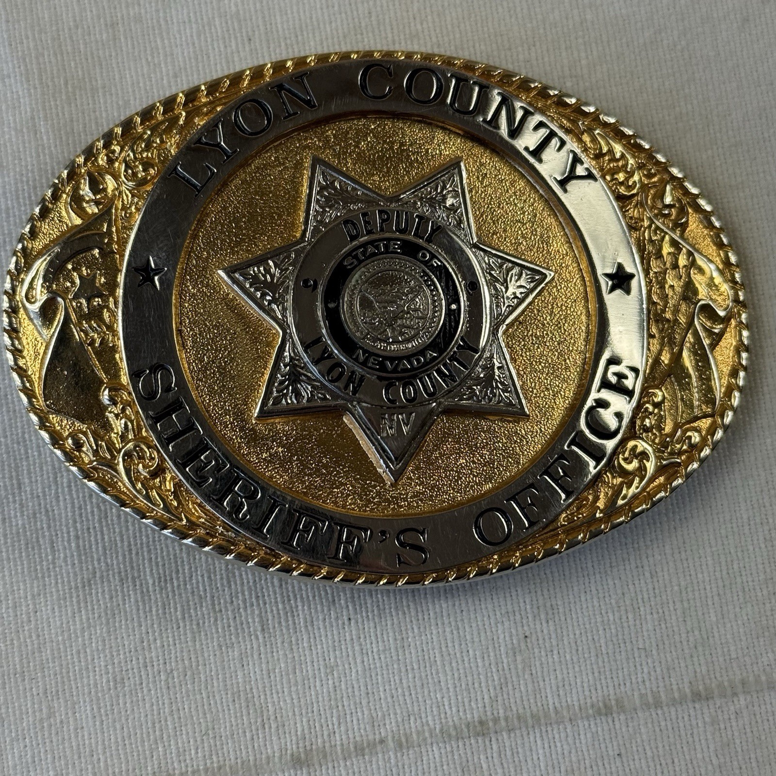 Lyon County, Nevada deputy Sheriff Deputy Belt Buckle Creative Casting Police