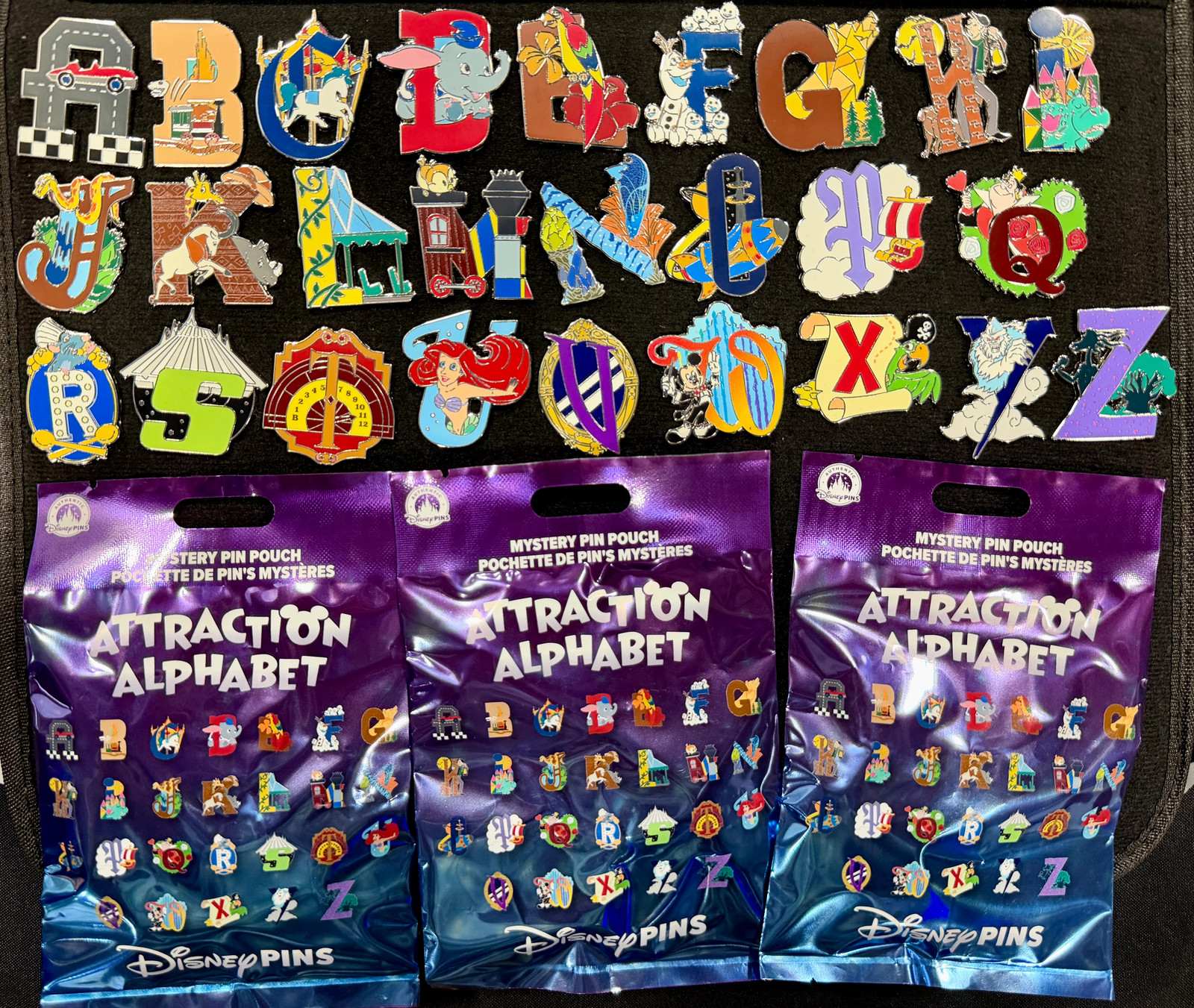Attraction Alphabet Disney Pin UChoose Mystery or Set A-2-Z