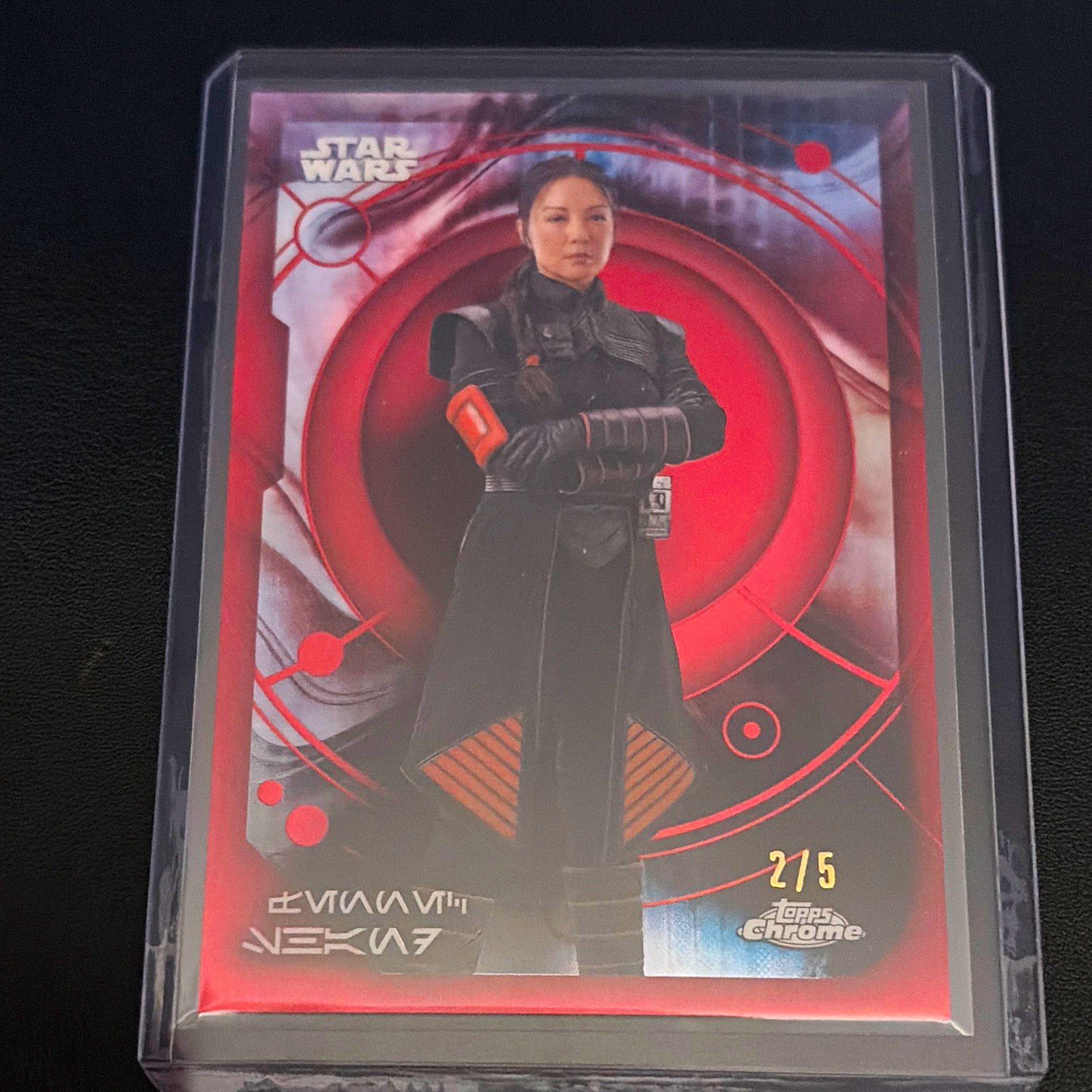 Topps 2026 Chrome Star Wars Fennec Shand Aurebesh Red  2/5 #AURE-179