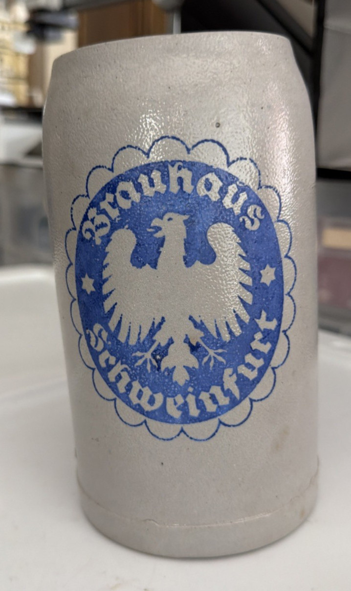 Brauhaus Schweinfurt German Beer Stein Eagle Crest Breweriana Germany