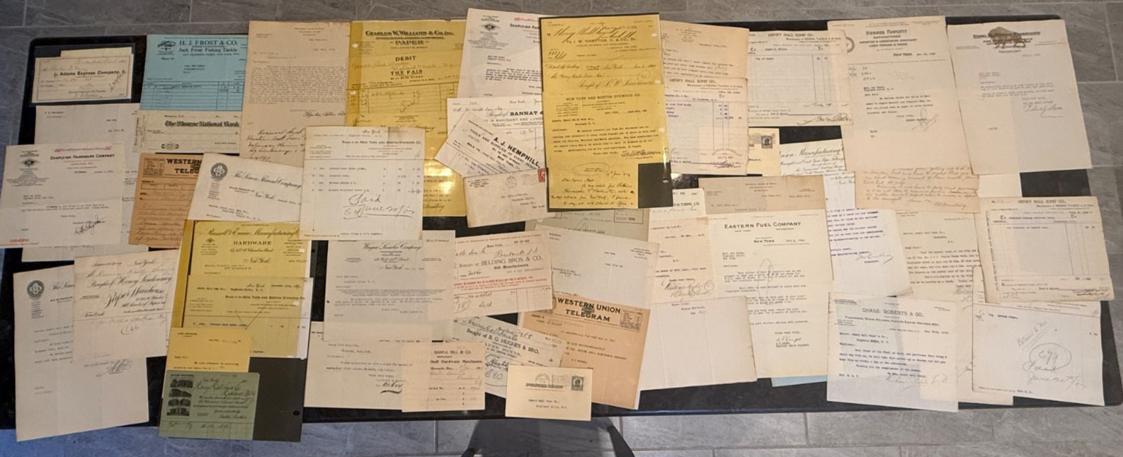 Antique Business Ephemera Lot 1900s-1920s Letters Invoices Fishing Tackle