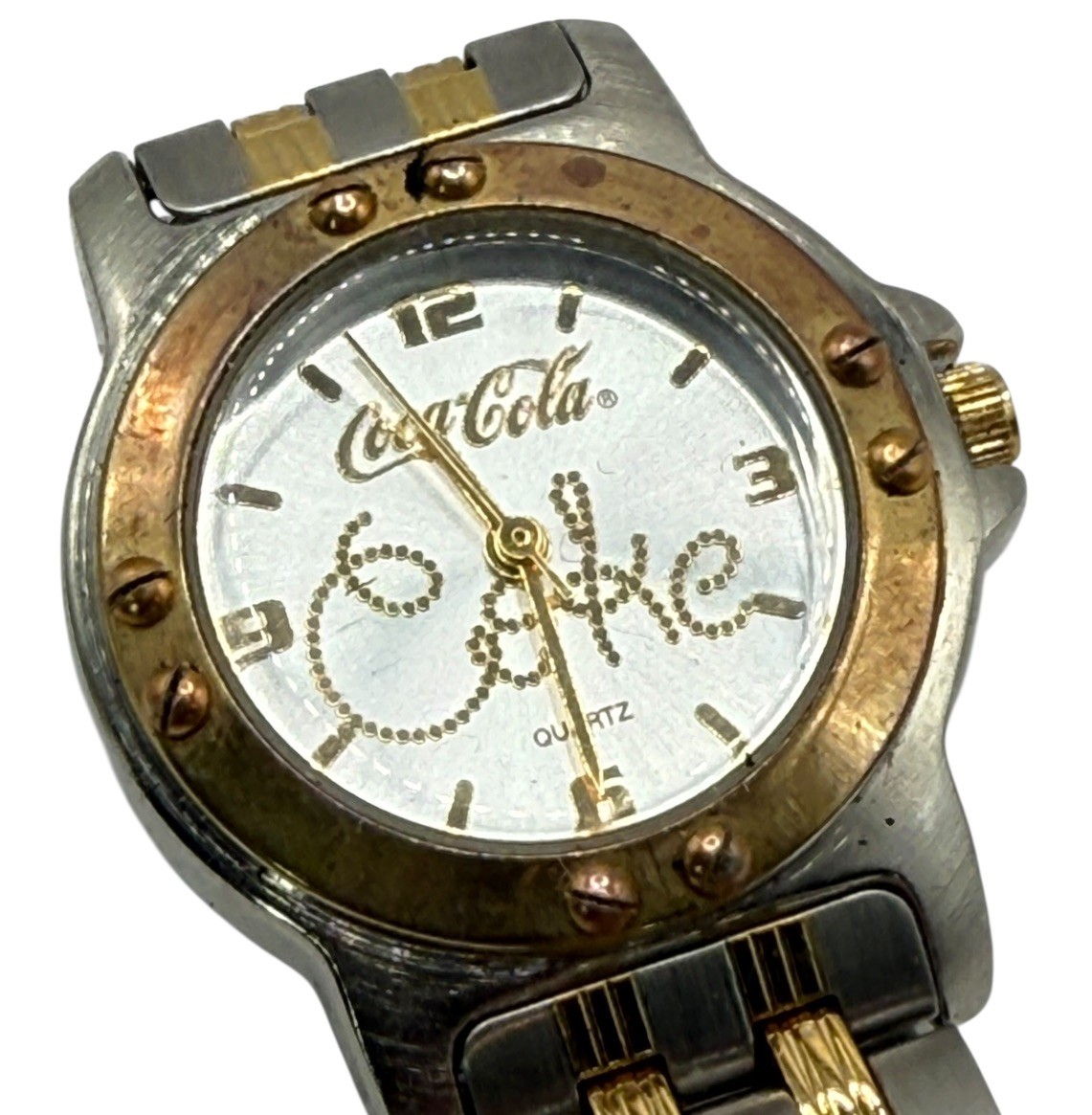 Vintage Coca-Cola Coke Two Tone Women’s Watch 27mm New Battery