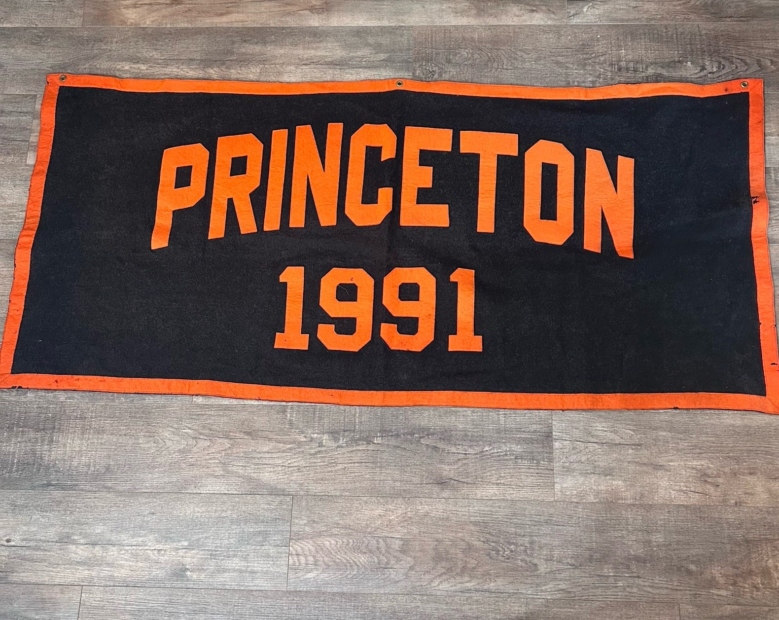 Vintage Princeton University Tigers Wool Felt Banner Class of 1991 Large 30x67