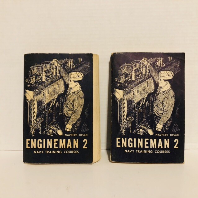 Engineman 2 Navy Training Courses Navpers 10540 Lot Of (2) Good Condition