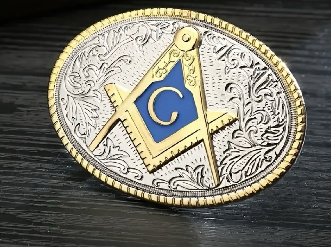 New In Package Freemasons Masonic Belt Buckle Free mason