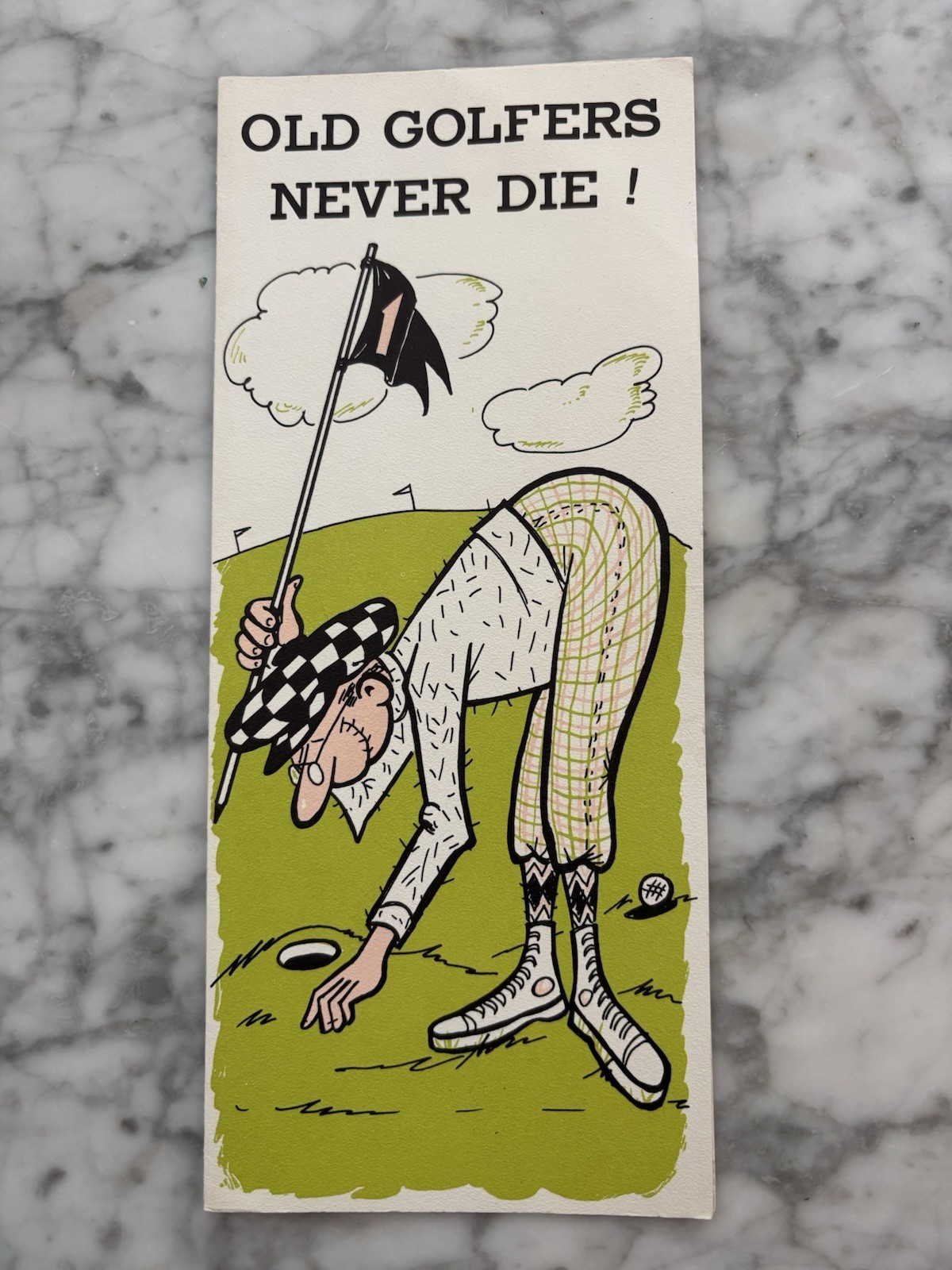 Vintage 1960s Old Golfers Lose Their Balls Humorous Greeting Card