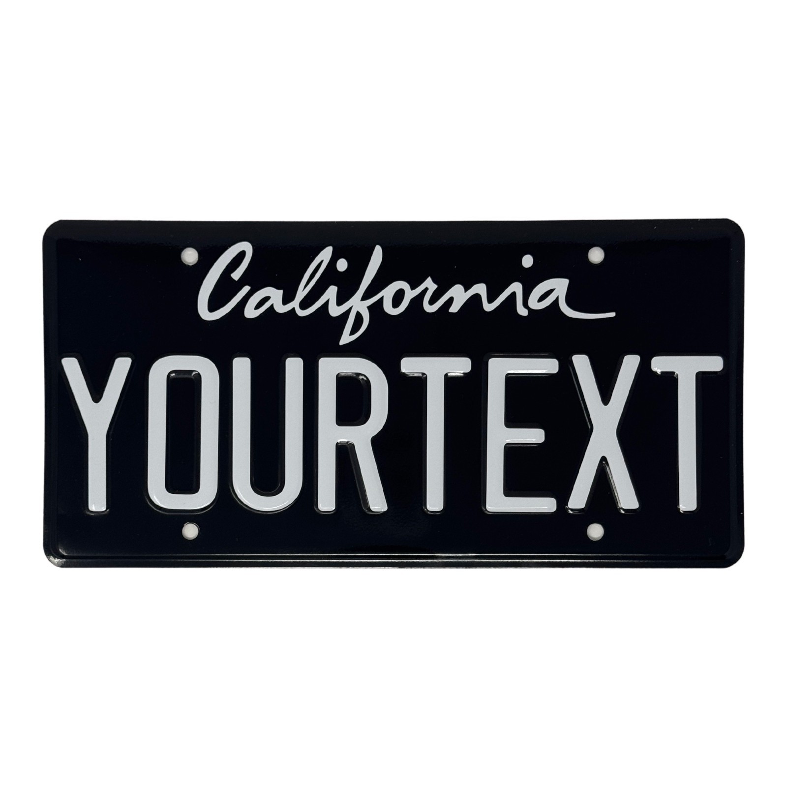 EMBOSSED California Style US License Plate USA Black and White Custom Reflective