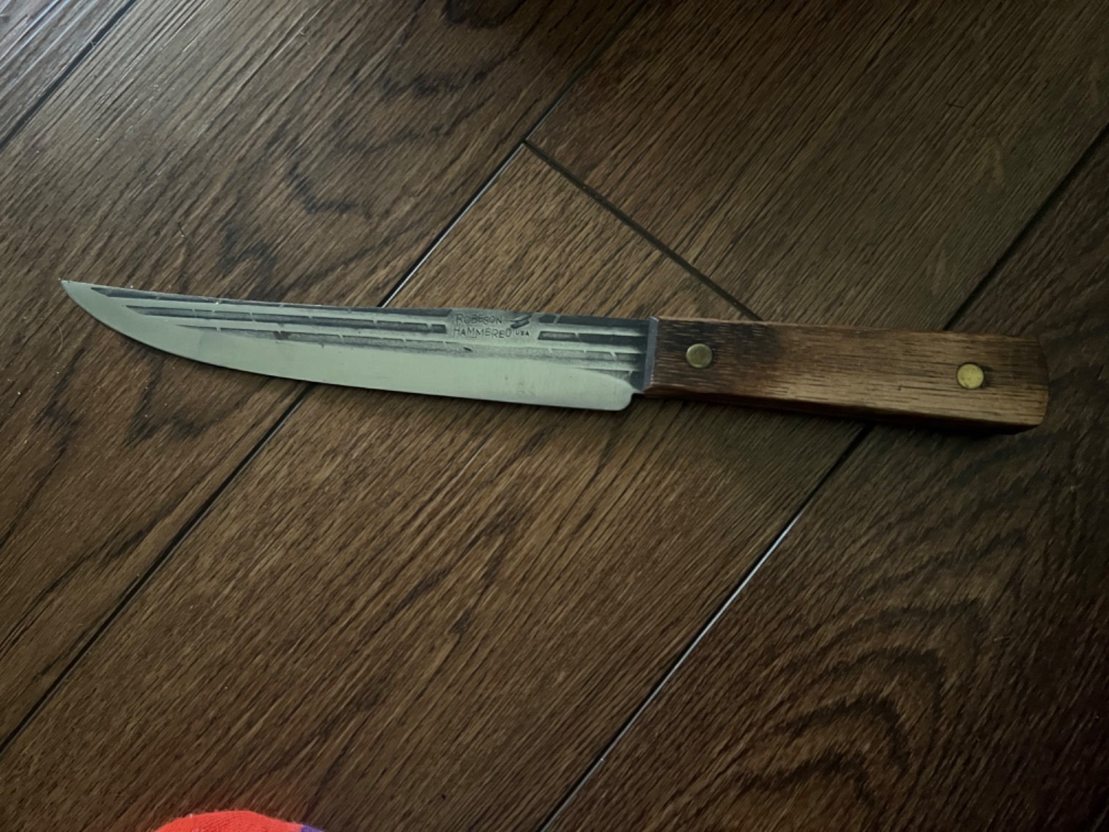 Robeson Hammered Knife With Wooden Handle