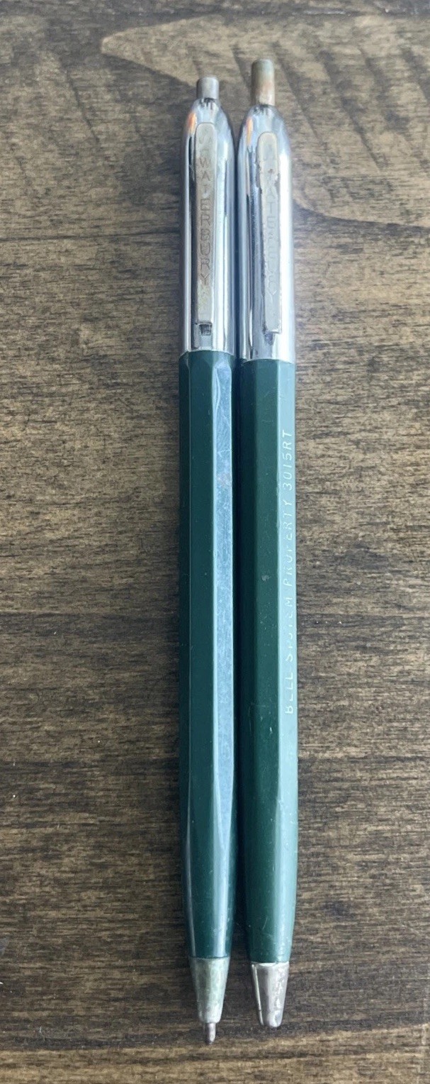 VTG Pair Of Waterbury Ballpoint Pens BELL SYSTEMS