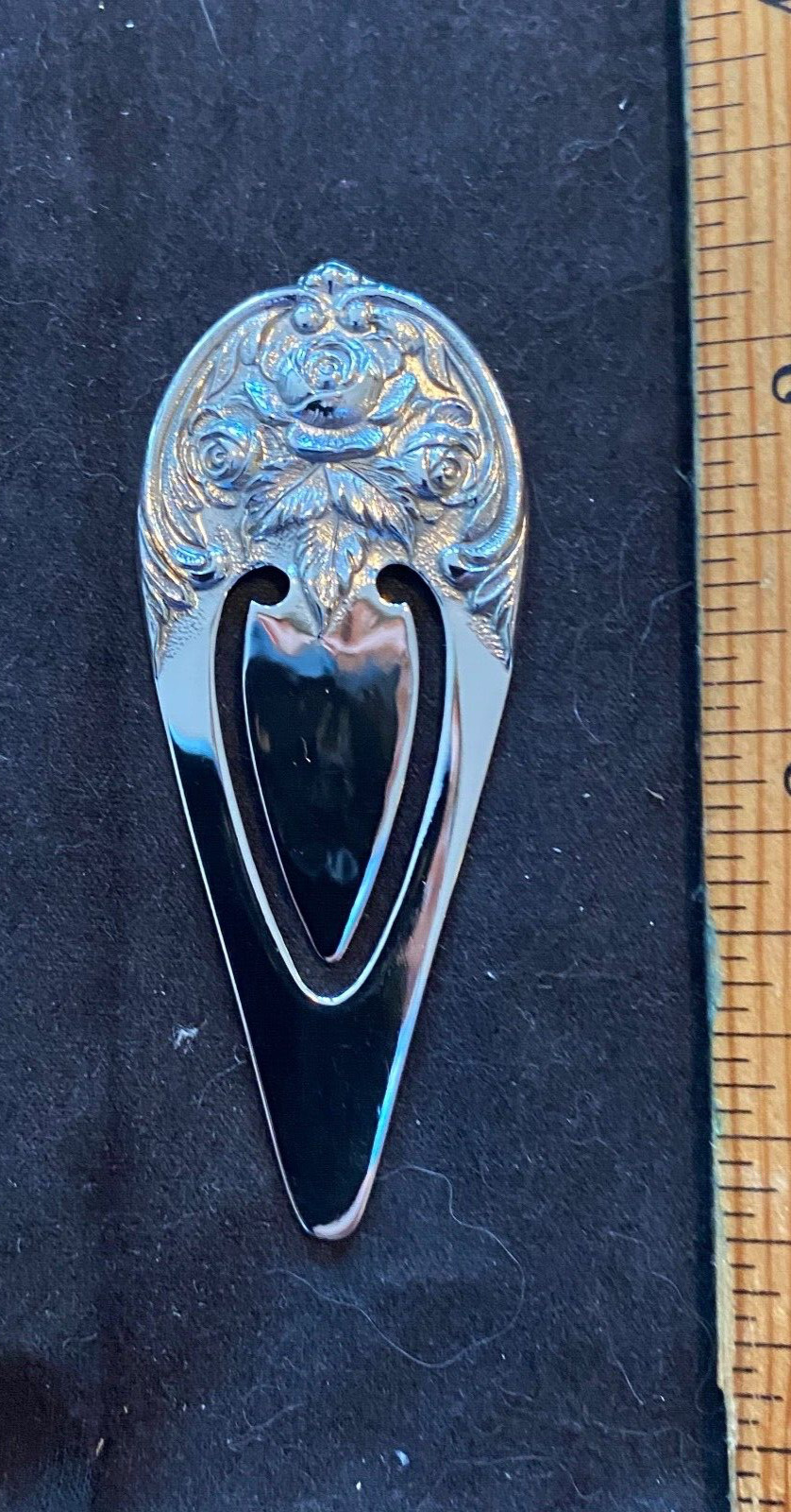 VINTAGE KIRK REPOUSSE  STERLING SILVER    PAGE CLIP BOOK MARK       2 AV.