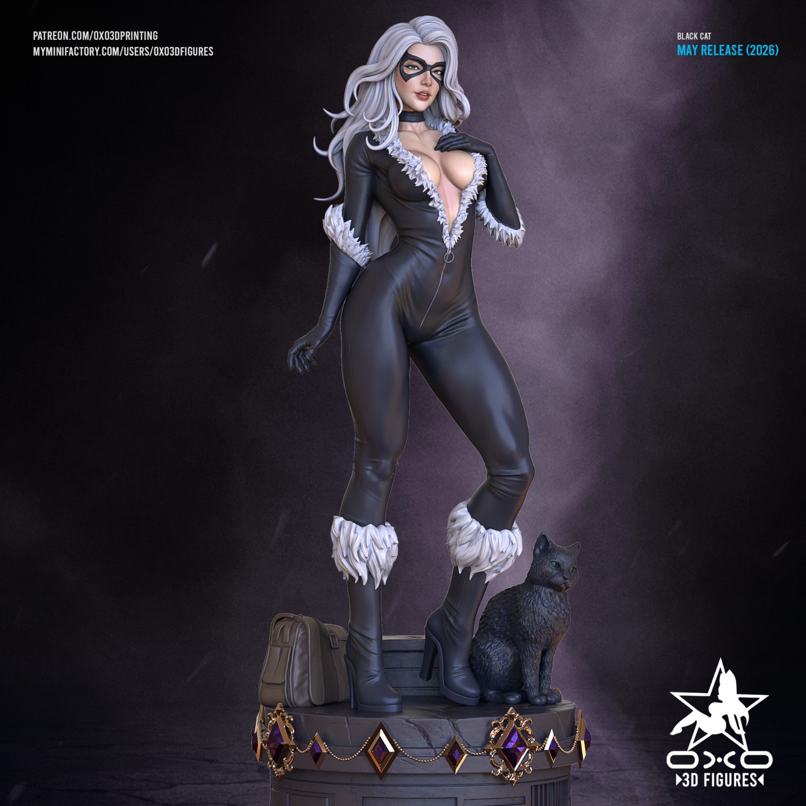 Black Cat 20 cm Hand Painted Handmade Collectible Figure Statue