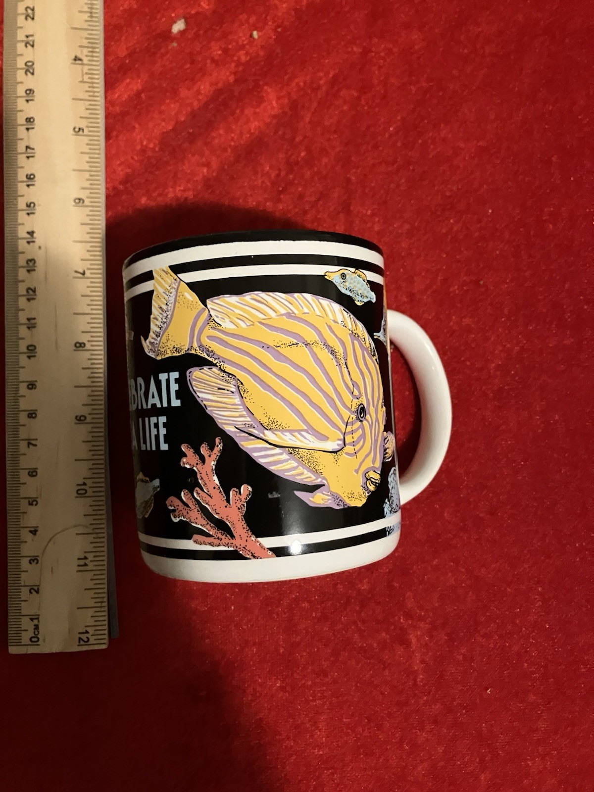 Vintage 1991 WWF Celebrate Sea Life Mug Kay Dee Designs Fish Ocean Wildlife