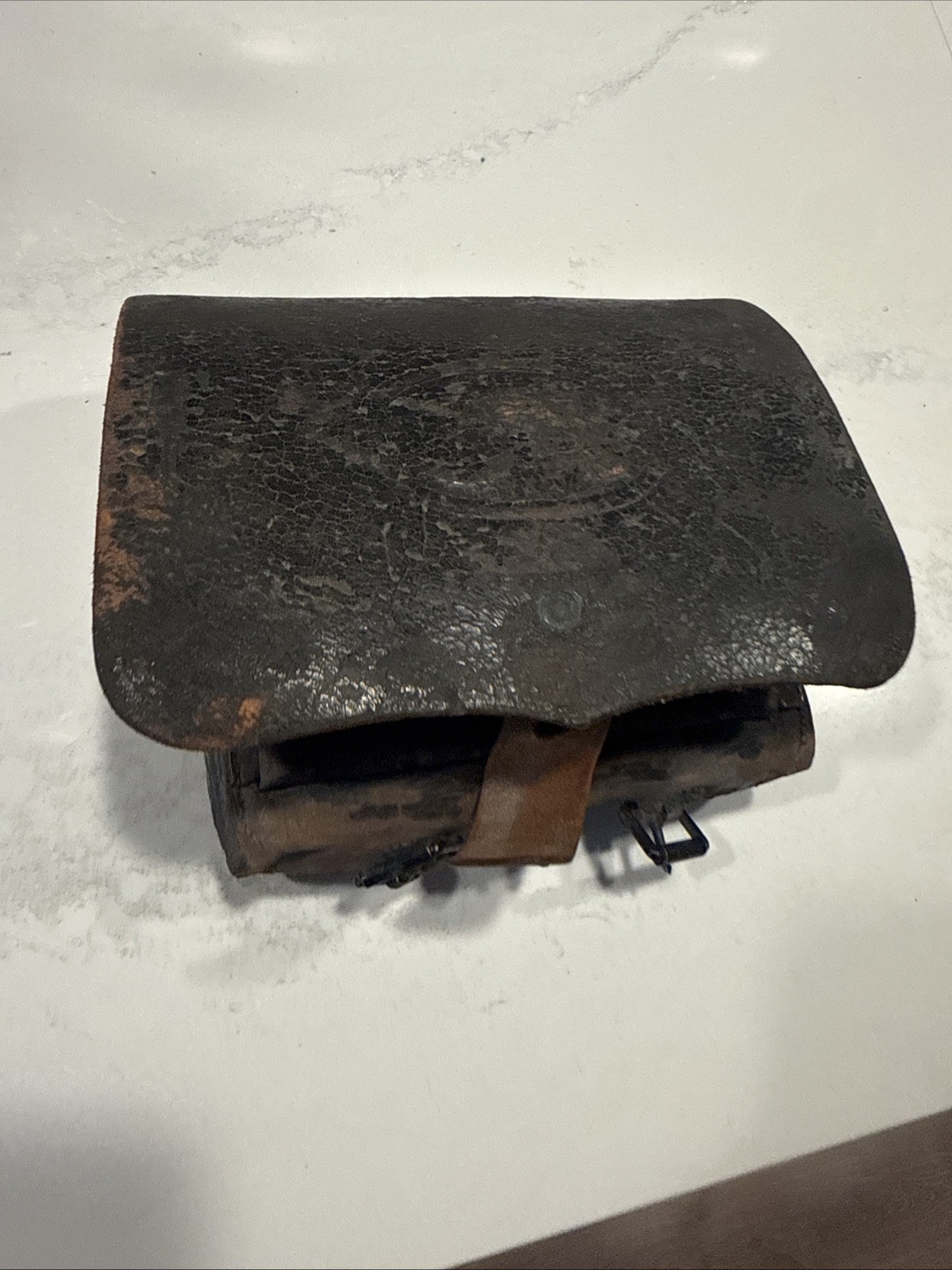 1864 US Civil War Infantry Leather Cartridge Box marked HG Haedrich Philadelphia