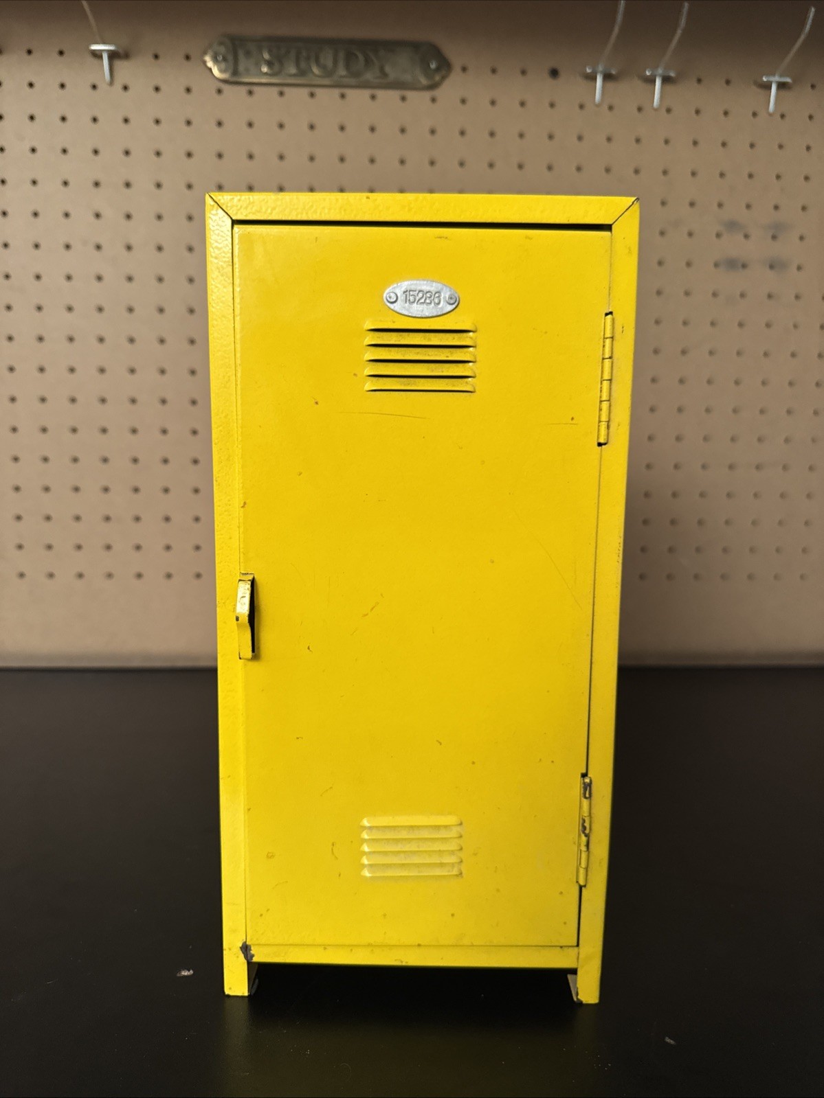 Vintage 12” Metal CD Case Storage Locker Yellow