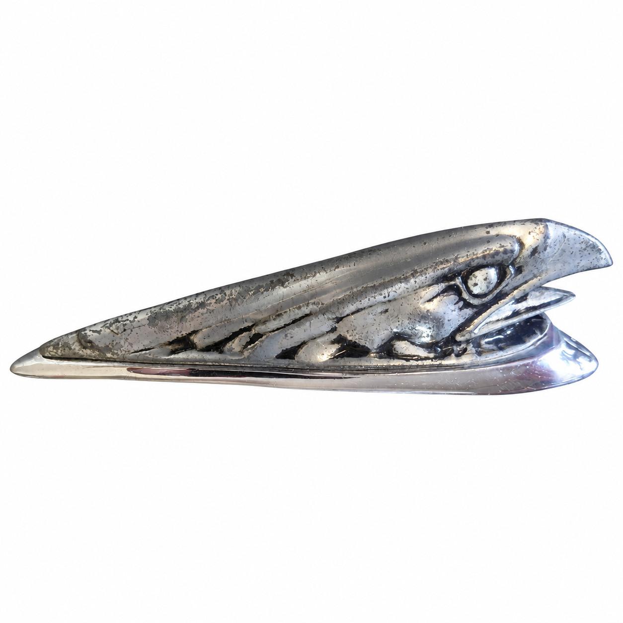 Vintage Chrome Bird Hood Ornament Mascot with Base Two Stud Mounts Restoration