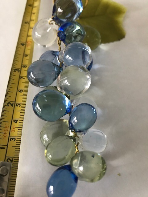 Set of 3 Vintage Retro Blue, green and clear Acrylic Grape Cluster, 