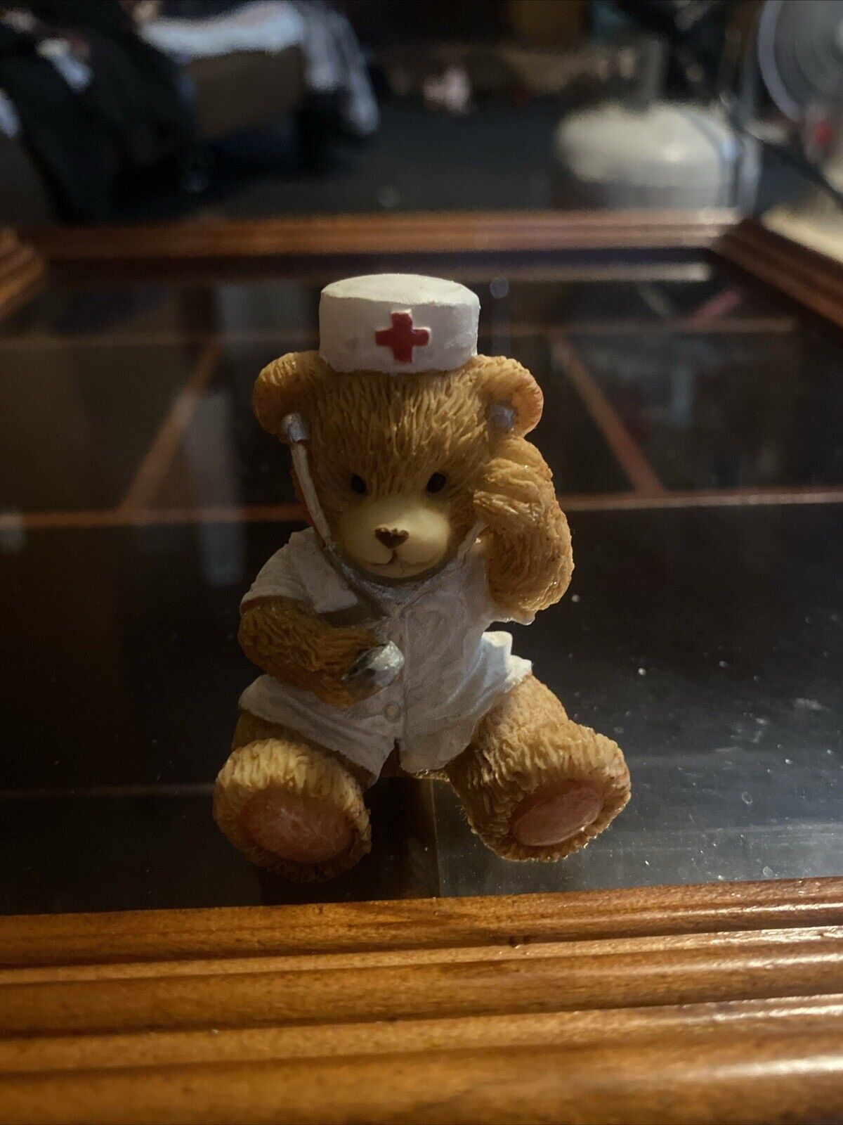 Vtg Nurse Nursing Resin Bear Figure Graduation Gift 2