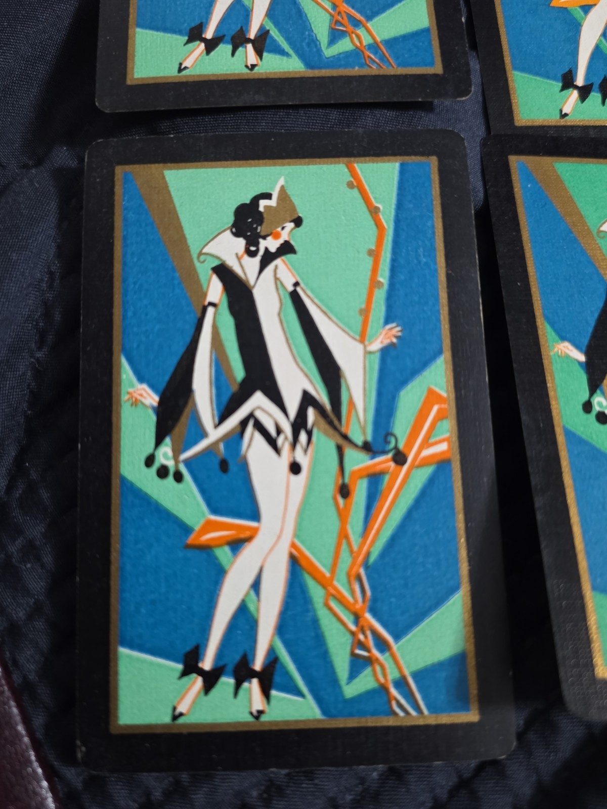Vintage Linen Art Deco Lady Single Swap Playing Card Lot Of 4 