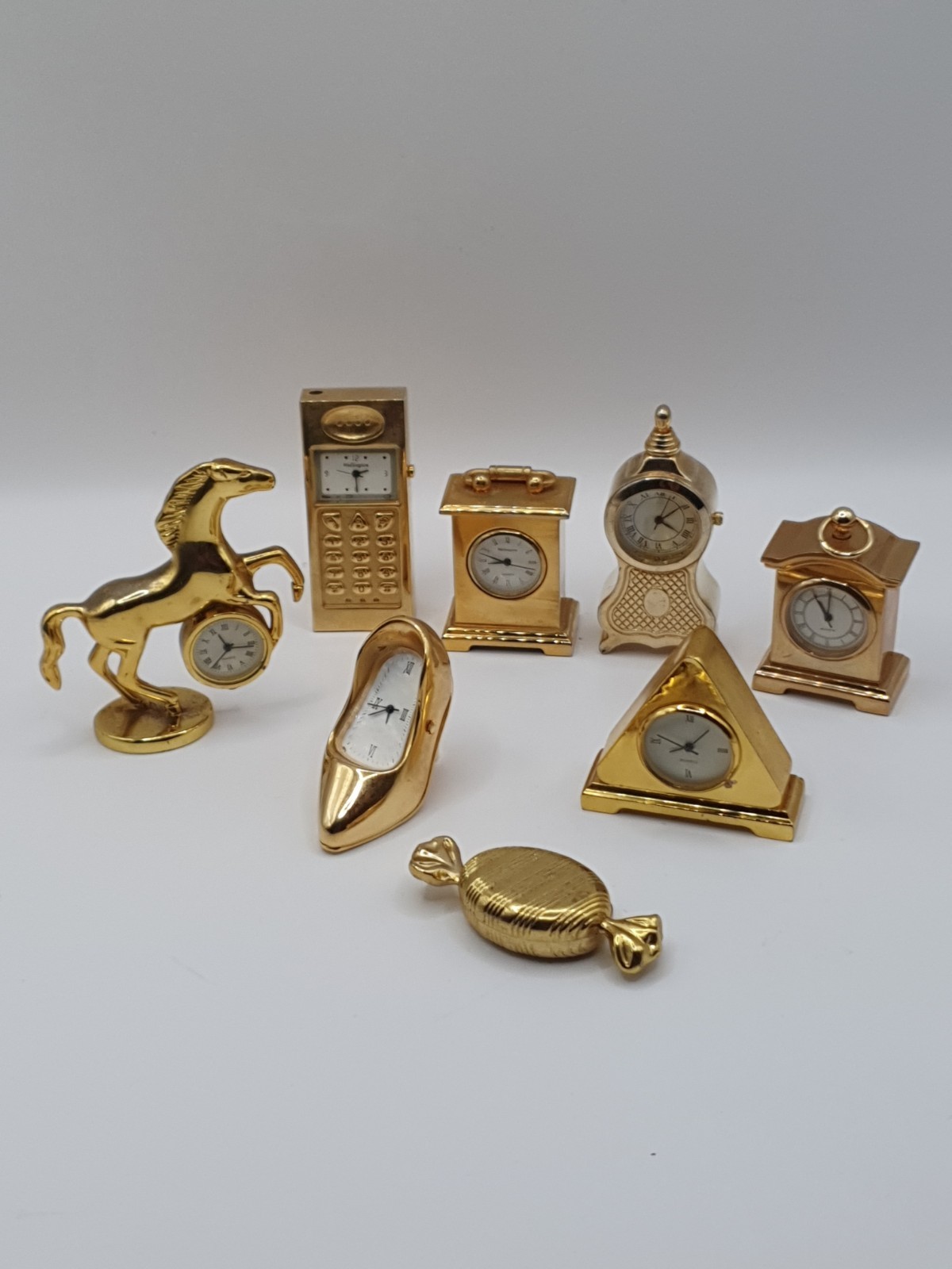 Vintage Miniature Quartz Clocks X 8 Joblot Novelty Collectable