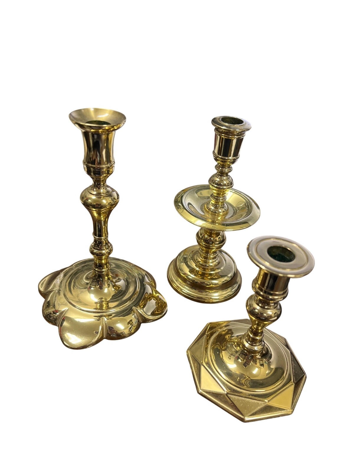 Baldwin Brass vtg Deerfield Shelburne Charleston 3 candlestick holders SKU 10903