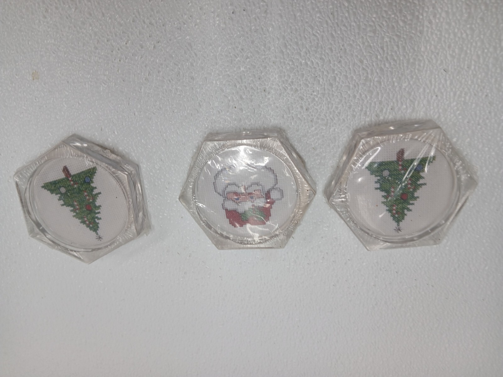 Christmas Coasters Lot Of 3 Sealed New 1980\'s Vintage
