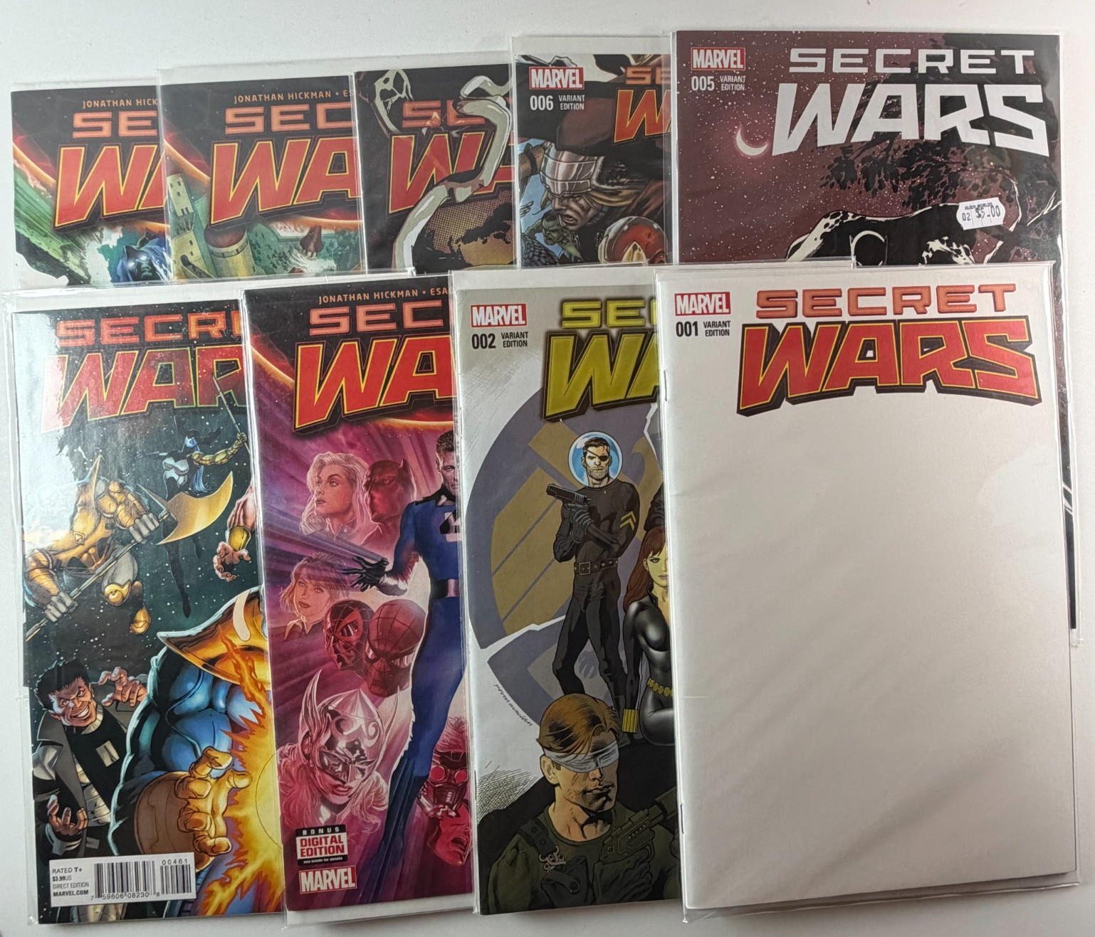 Secret Wars #1-9 Complete 2015 Marvel 1:20 1:25 Variants Alex Ross NM