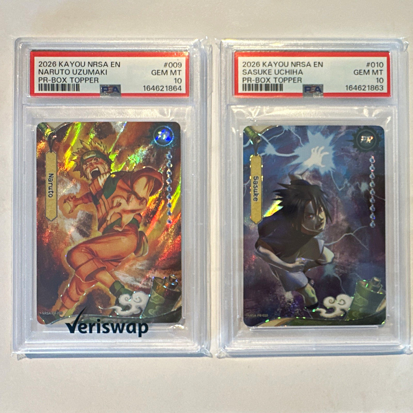 Sequential PSA 10 Set Kayou Naruto & Sasuke Promo Box Topper #009 #010