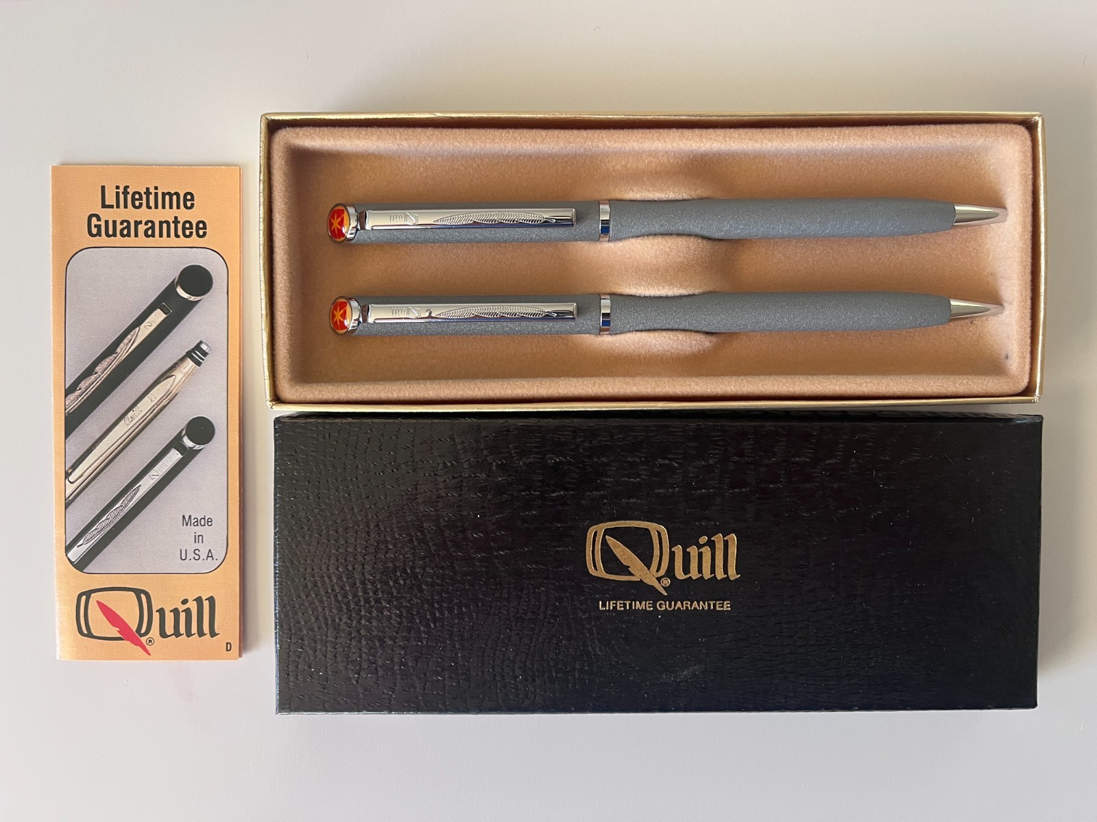 Vintage Quill Pen And Mechanical Pencil Set w/ Original Box