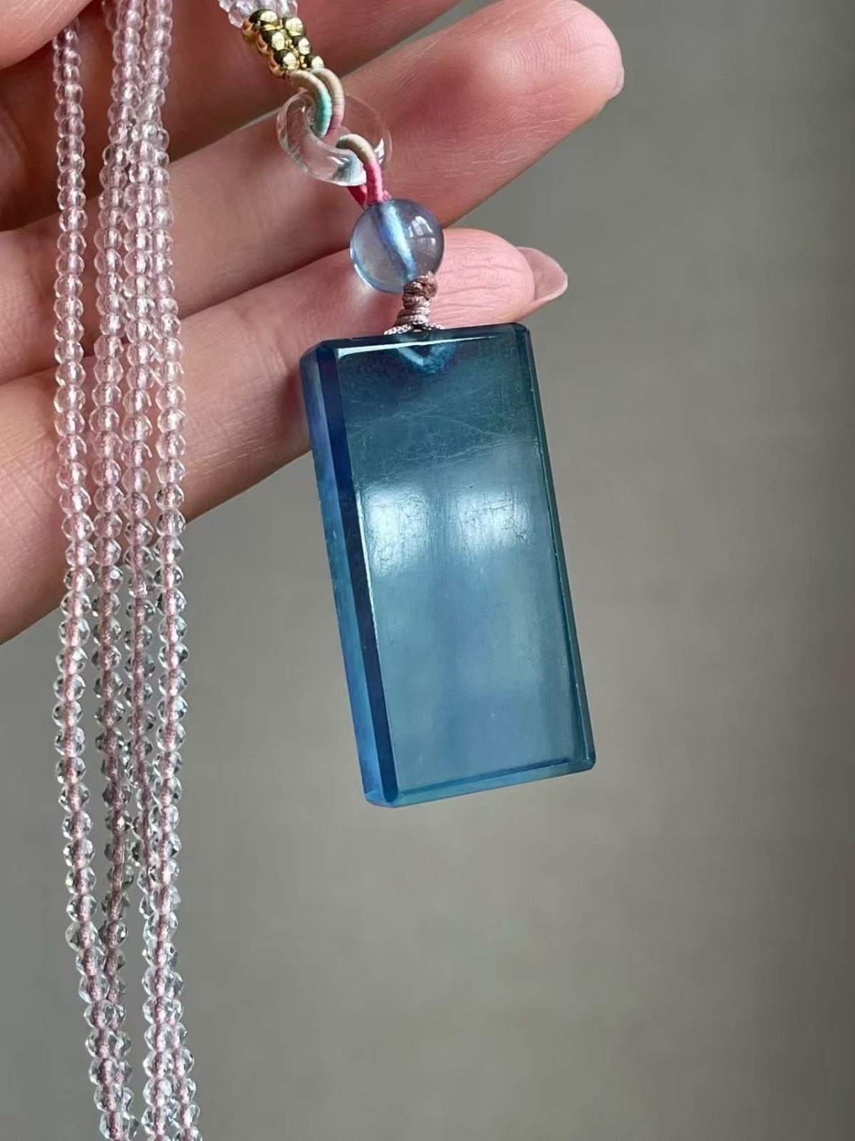 Collectible Premium Large   Natural Blue  Aquamarine   Pendant