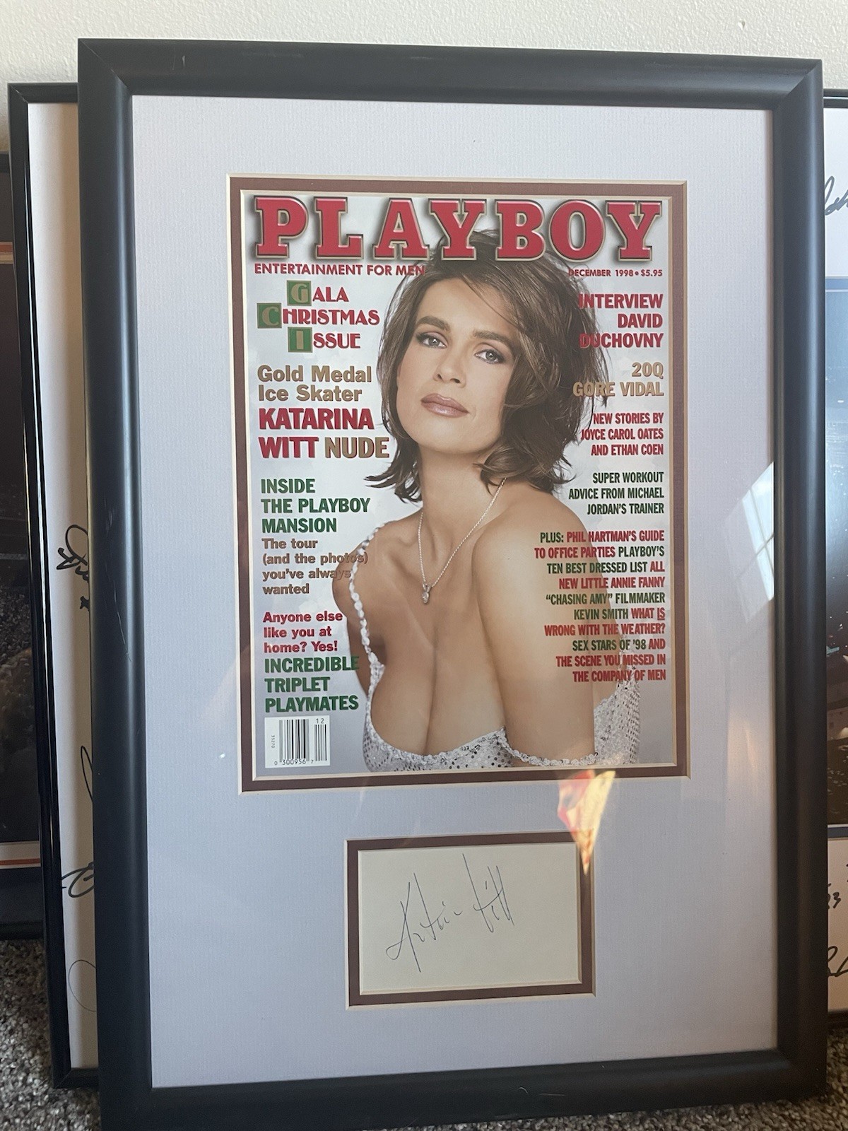 Katarina Witt Framed Playboy Magazine - Autograph