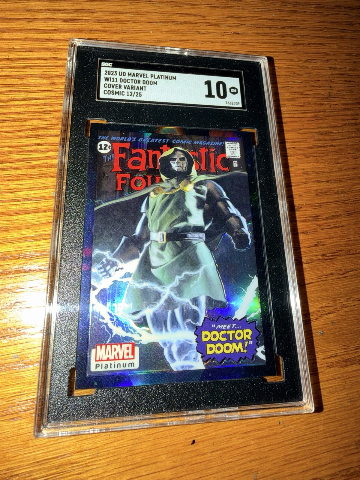 2023 UD Marvel Platinum Doctor Doom Cover Variant Cosmic /25 SGC 10 Pop 1