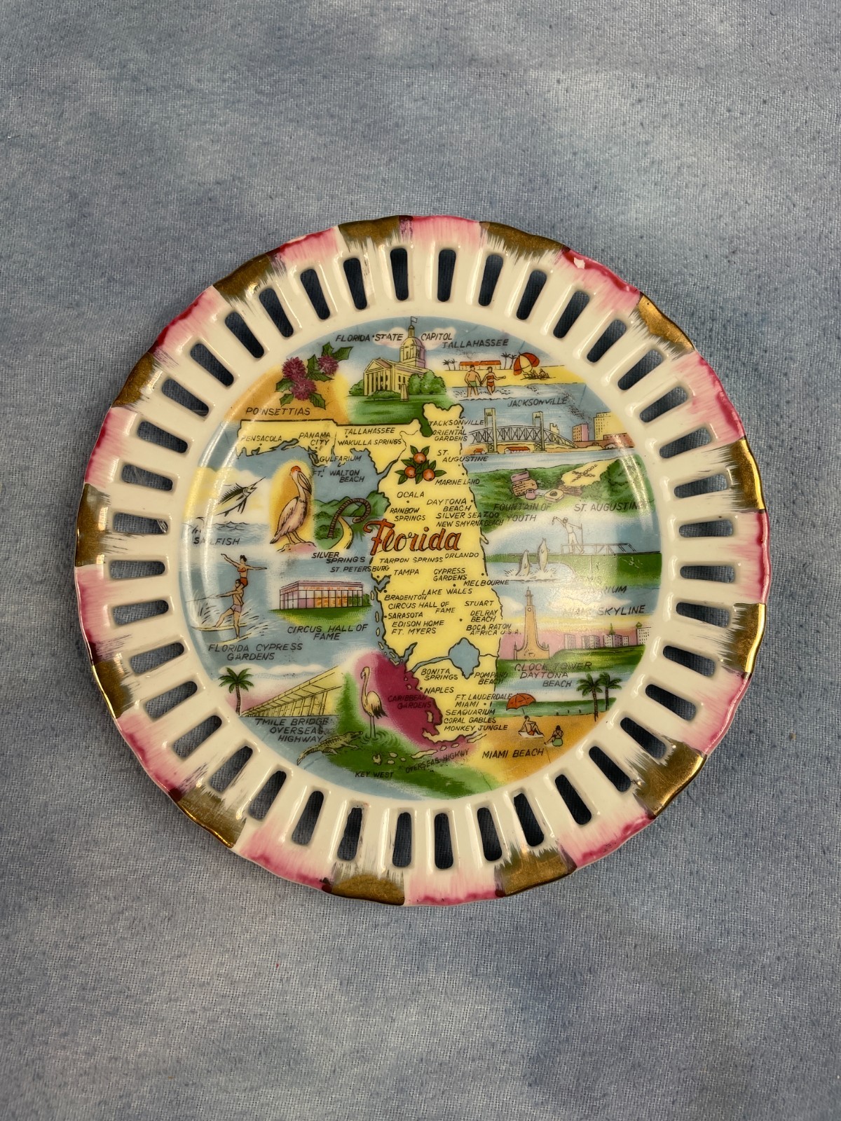 Vintage Florida State Souvenir Plate 6\