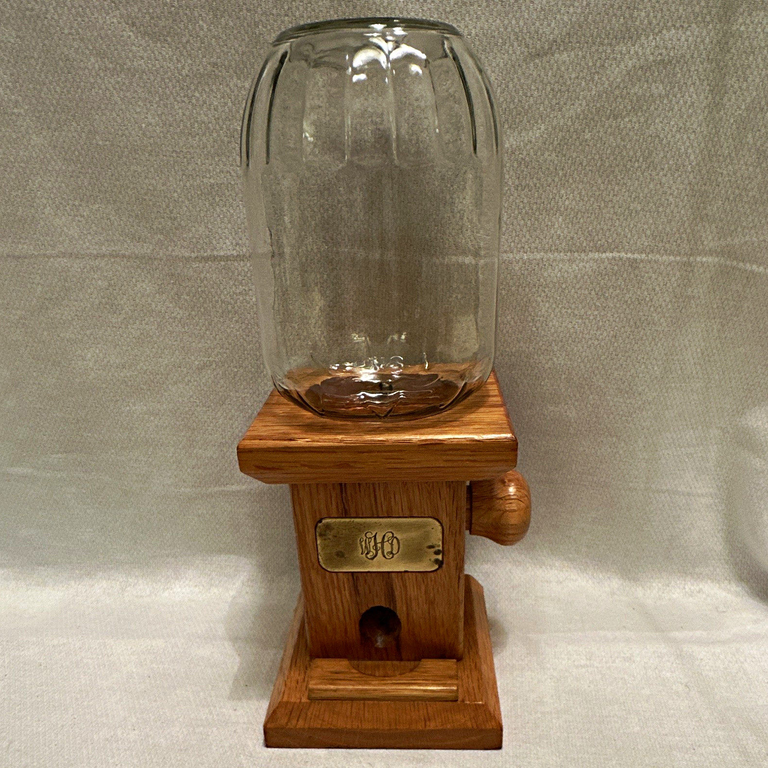 Vintage Wooden Candy Dispenser Mason Jar Gumball Machine Wooden Nut Dispenser